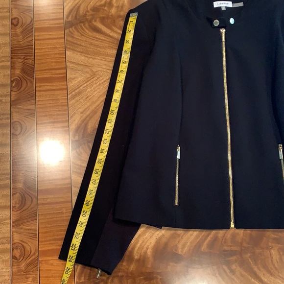 Calvin Klein Size 22W (US) Stretch Long-sleeve Jacket w/ Gold Hardware - Picture 12 of 13